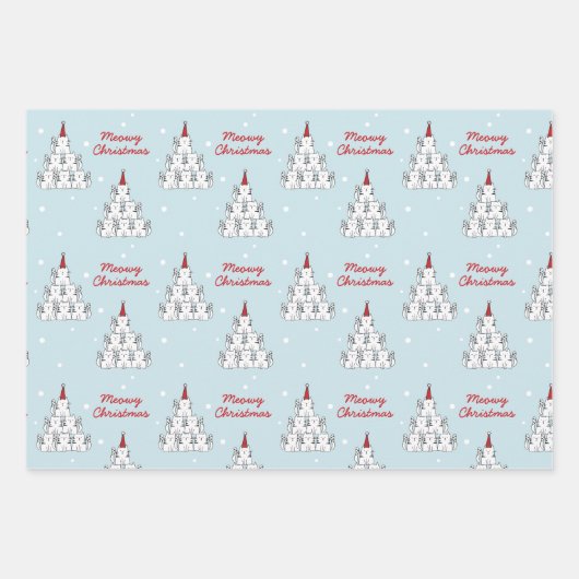 Niedlicher Cat Tree Weihnachten Geschenkpapier Set (Vorderseite)