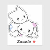 Niedlicher Cat Vinyl Sticker für Wasserflasche ode (Blatt)