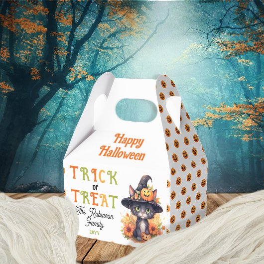 Niedlicher Cat Witz Trick oder Treat Halloween Geschenkschachtel