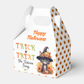 Niedlicher Cat Witz Trick oder Treat Halloween Geschenkschachtel (Rückseite)