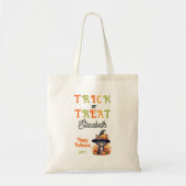 Niedlicher Cat Witz Trick oder Treat Halloween Tragetasche (Vorne)