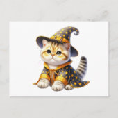 Niedlicher Cat Wizard Liebe Hallo Denken Sie an Si Postkarte (Vorderseite)