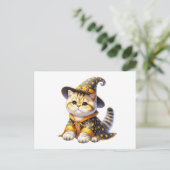 Niedlicher Cat Wizard Liebe Hallo Denken Sie an Si Postkarte (Stehend Vorderseite)