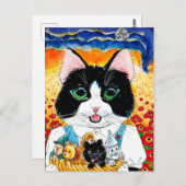 Niedlicher Cat Wizard von Oz Postcard Postkarte (Vorne/Hinten)