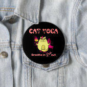 Niedlicher Cat Yoga - "atmen, reinigen" Button (Beispiel)