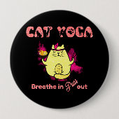 Niedlicher Cat Yoga - "atmen, reinigen" Button (Vorderseite)