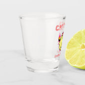 Niedlicher Cat Yoga - "atmen, reinigen" Schnapsglas (Links)