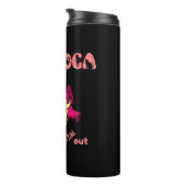 Niedlicher Cat Yoga - "atmen, reinigen" Thermosbecher (Nach rechts gedreht)