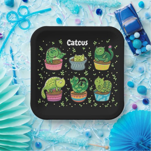 Niedlicher Catcus Pappteller (Party)