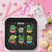 Niedlicher Catcus Pappteller (Party)