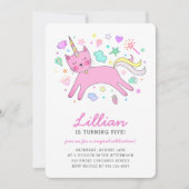 Niedlicher Caticorn | magischer Geburtstag Einladung (Vorderseite)