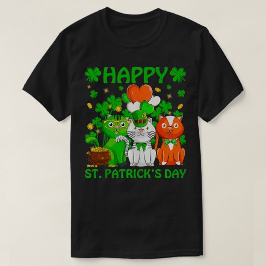 Niedlicher Catricks Day Cats Irland Flaggenhut T-Shirt (Design vorne)