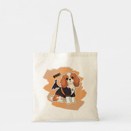 Niedlicher Cavalier King Charles halloween boo! Tragetasche