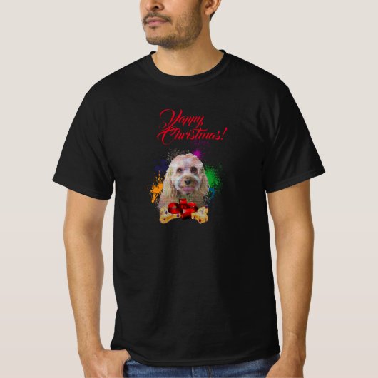 Niedlicher Cavapoo Dog Yappy Weihnachten T-Shirt (Vorderseite)