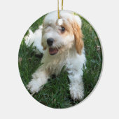 NIEDLICHER CAVAPOO WELPE KERAMIKORNAMENT (Links)