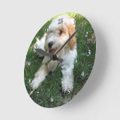 NIEDLICHER CAVAPOO WELPE RUNDE WANDUHR (Winkel)