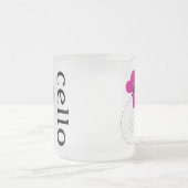 Niedlicher Cello-Schmetterlings-Musik-Entwurf Mattglastasse (Mittel)