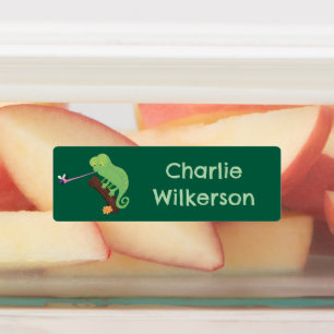 Niedlicher Chameleon-Cartoon personalisiert Etiketten
