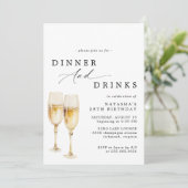 Niedlicher Champagner | Modernes elegantes Geburts Einladung (Stehend Vorderseite)