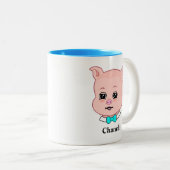 Niedlicher Chanchi Pig Cartoon Zwei-Tonen-Kaffee-T Zweifarbige Tasse (VorderseiteRechts)