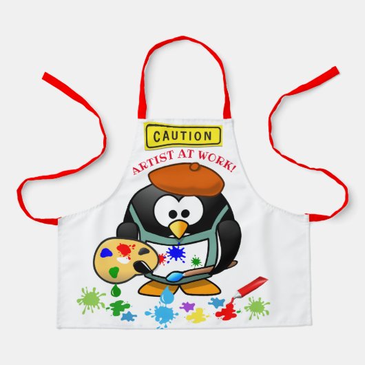 Niedlicher chaotischer Cartoon am Arbeitsplatz, Ki Schürze (Vorderseite)