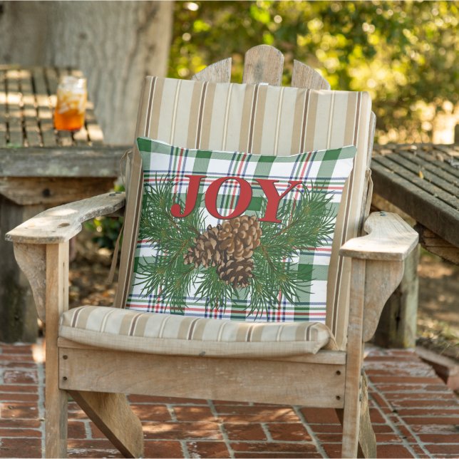 Niedlicher charmanter Happy Holidays Joy Cabin Por Kissen (Stuhl )