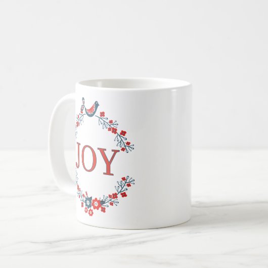 Niedlicher charmanter Vogel auf dem Weg zum Tod un Kaffeetasse (Vorderseite Links)