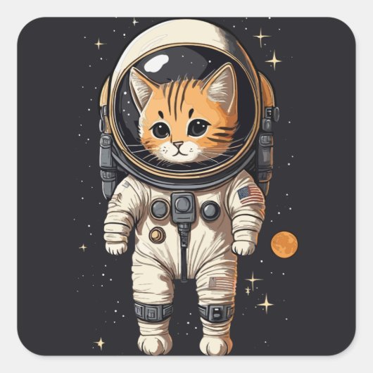 Niedlicher Chat-Explorer Quadratischer Aufkleber (Vorderseite)