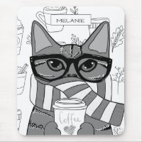 Niedlicher Chat und Kaffee Lover Personalisiert