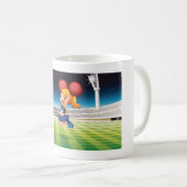 Niedlicher Cheerleader auf dem Sportfeld Kaffeetasse (VorderseiteRechts)
