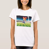 Niedlicher Cheerleader auf dem Sportfeld T-Shirt (Vorderseite)