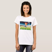 Niedlicher Cheerleader auf dem Sportfeld T-Shirt (Vorne ganz)