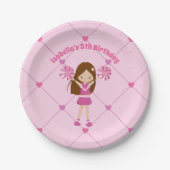 Niedlicher Cheerleader Pink Custom Kindergeburtsta Pappteller (Vorderseite)