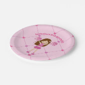 Niedlicher Cheerleader Pink Custom Kindergeburtsta Pappteller (Schrägansicht)