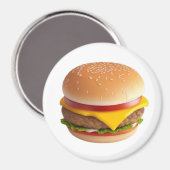 Niedlicher Cheeseburger Cartoon Magnet (Vorderseite/Rückseite)