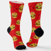 Niedlicher Cheeseburger Gemustert Socken (Gewinkelt)