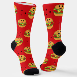 Niedlicher Cheeseburger Gemustert Socken