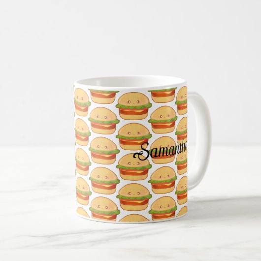 Niedlicher Cheeseburger Kaffeetasse (VorderseiteRechts)
