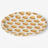 Niedlicher Cheeseburger Pappteller (Schrägansicht)