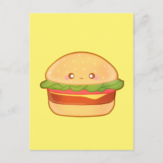 Niedlicher Cheeseburger Postkarte (Vorderseite)