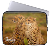 Niedlicher Cheetahs Notebook-Ärmel Laptopschutzhülle (Vorderseite)