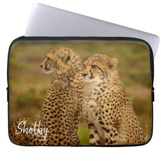 Niedlicher Cheetahs Notebook-Ärmel Laptopschutzhülle (Vorderseite)