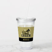 Niedlicher Cheftrainer Personalisiert Gold & Black Acryltrinkbecher (Rückseite)