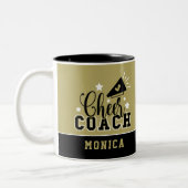 Niedlicher Cheftrainer Personalisiert Gold & Black Zweifarbige Tasse (Links)