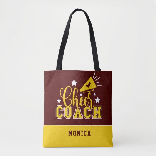 Niedlicher Cheftrainer Personalisiert Maroon & Yel Tasche (Vorderseite)