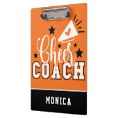 Niedlicher Cheftrainer Personalisiert Orange und B Klemmbrett (Links)