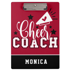 Niedlicher Cheftrainer Personalisiert Rot und Schw Klemmbrett