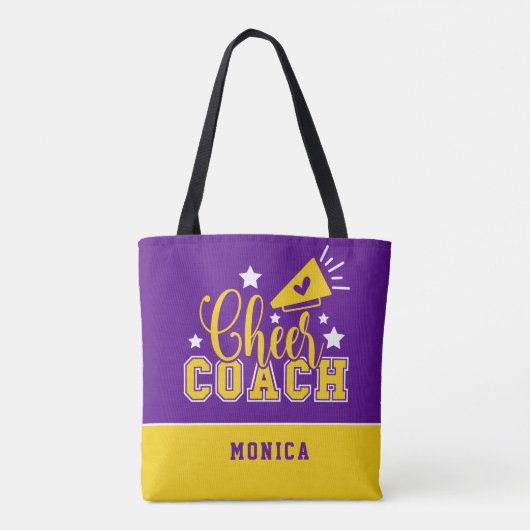 Niedlicher Cheftrainer Personalisierten Lila- und Tasche (Rückseite)