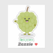 Niedlicher Cherimoya-Cartoon Aufkleber (Blatt)
