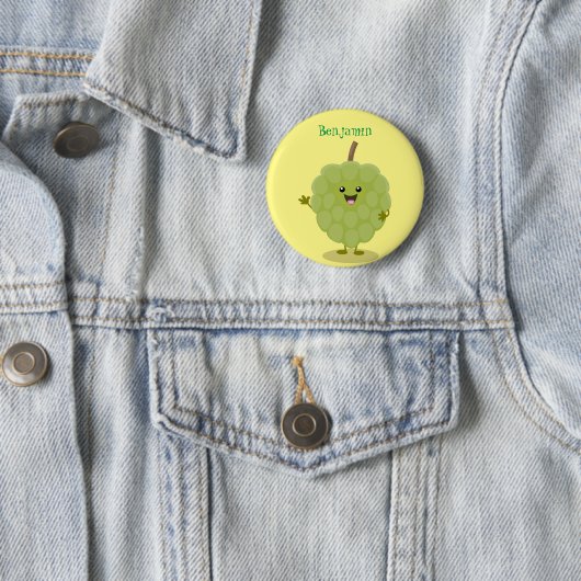 Niedlicher Cherimoya-Cartoon Button (Beispiel)